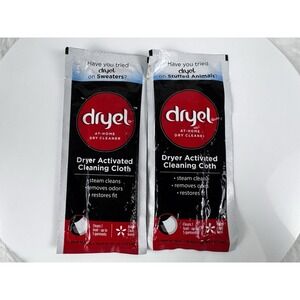 New Lot Of 2 Dryel At-Home  Dry Cleaner Dryer Activated Cleaning Cloths